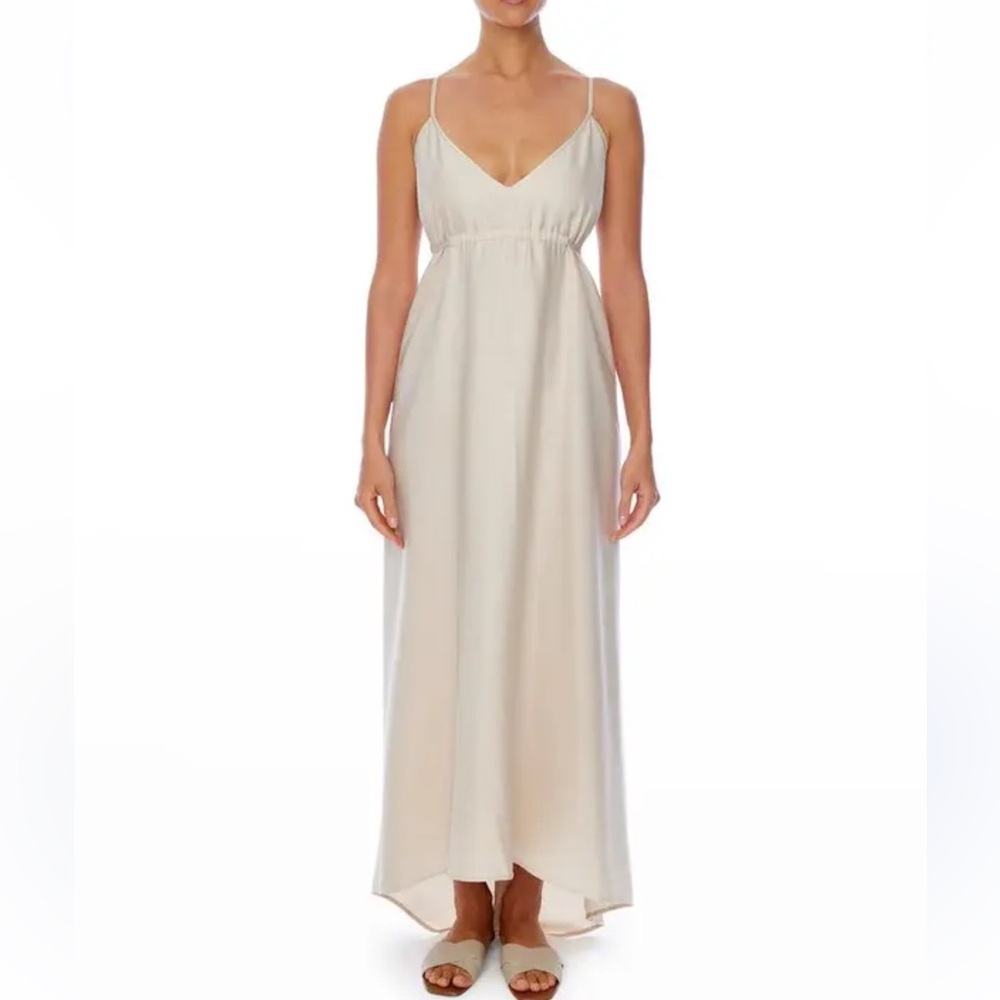 LBLC THE LABEL Tabitha Tie-Back Ruffle Maxi Dress - Clay Small